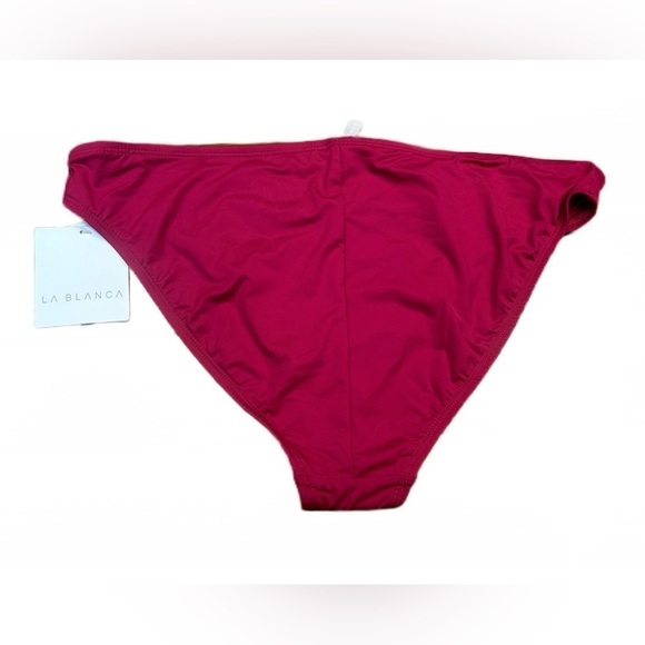 NWT La Blanca Burgundy Full Coverage Lined Stretchy Bikini Bottom, 14 - Picture 5 of 15